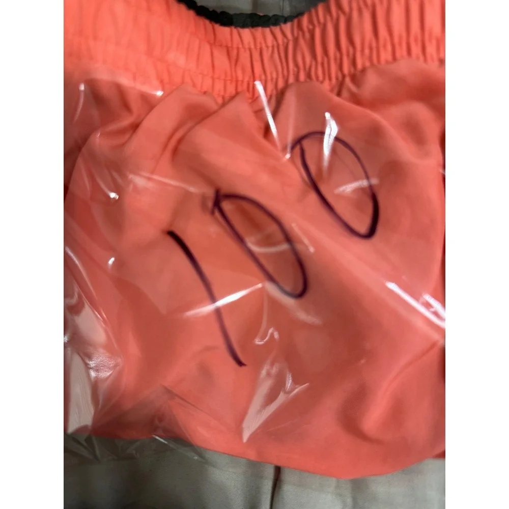 Nike Tempo Running Shorts Womens Small Coral Pink Grey Mesh Athletic Gym Workout